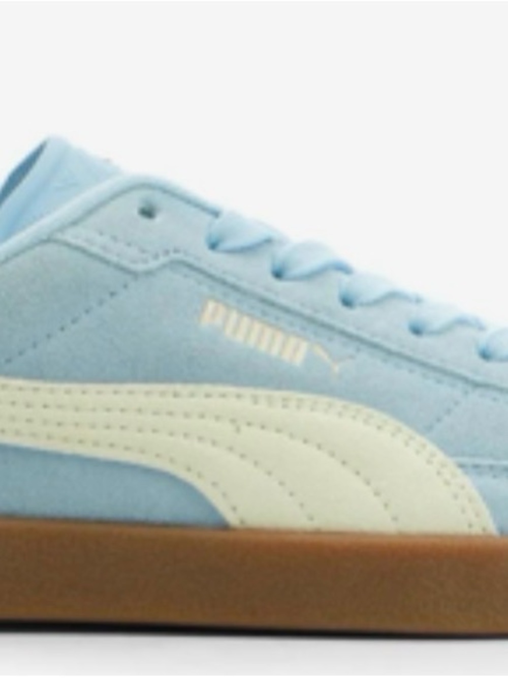 Puma Light Blue Suede Sneaker with Cream Formstrip